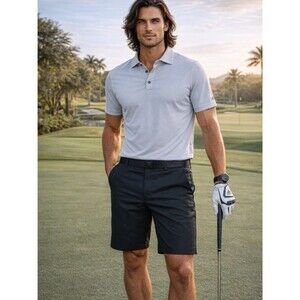 Adidas Golf Shorts Mens 38 Black Performance Lightweight Flat Front Stretch NWT